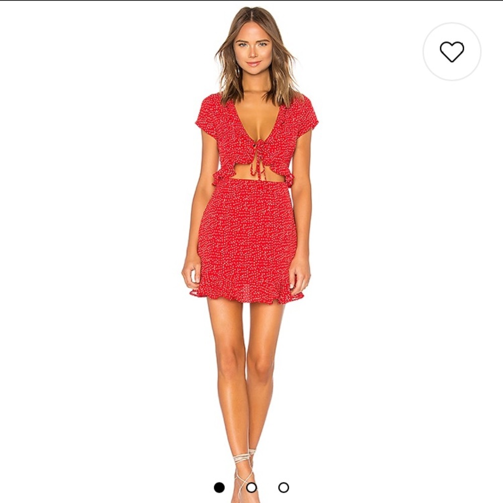 Superdown Revolve Mercy Red Polka Dot Dress Red